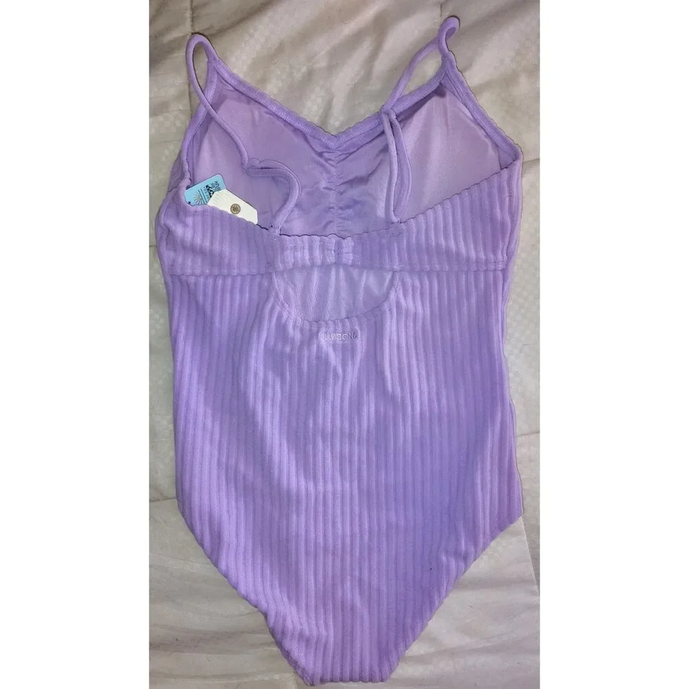 NWT Billabong Girls Size 14 One Piece Swimsuit UPF 50 Purple Tween Middle School
